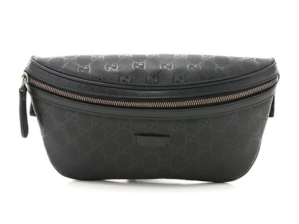 Gucci Canvas Waist Imprime Crossbody Bag Belt GG Calfskin Black
